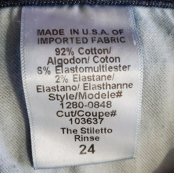 Current/Elliott The Stilleto Rinse Skinny Jeans Dark Wash Blue - Picture 8 of 8